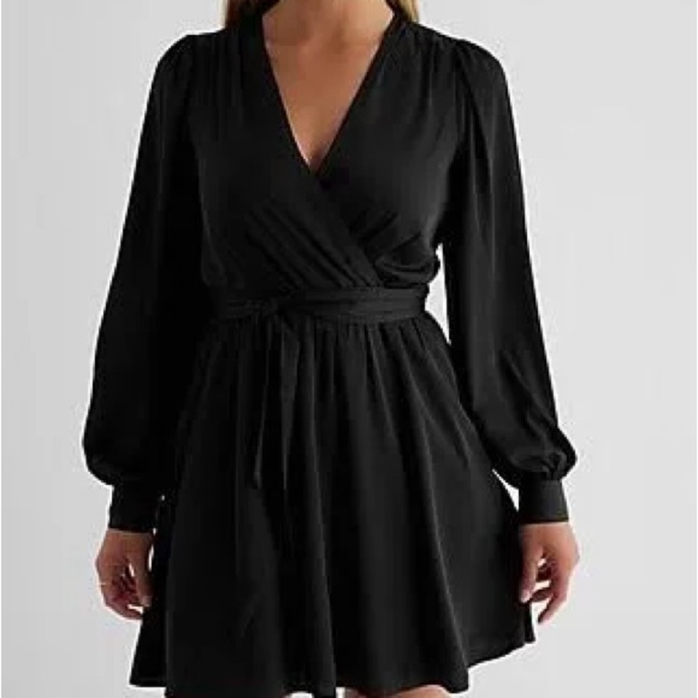 Express Elegant Black Wrap Dress